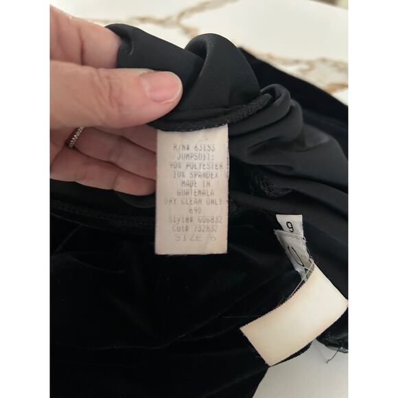 Caren Desiree Company CDC Jumpsuit Velvet SZ6 Sleeveless Zip Back Wide Leg - Picture 7 of 12